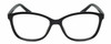 Front View of Elle EL15578R Designer Reading Eye Glasses with Custom Cut Powered Lenses in Gloss Black Ladies Cat Eye Full Rim Acetate 53 mm