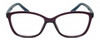 Front View of Elle EL15578R Designer Progressive Lens Prescription Rx Eyeglasses in Crystal Plum Purple Blue White Diamond Logos Ladies Cat Eye Full Rim Acetate 53 mm