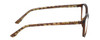 Side View of Elle EL15578R Designer Reading Eye Glasses with Custom Cut Powered Lenses in Crystal Brown Logo Letter Yellow Ladies Cat Eye Full Rim Acetate 53 mm