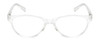 Front View of Elle EL15579R Women's Oval Designer Reading Glasses in Crystal Clear White 51 mm