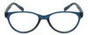 Front View of Elle EL15579R Designer Single Vision Prescription Rx Eyeglasses in Crystal Blue Logo Letter Black White Ladies Oval Full Rim Acetate 51 mm