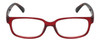Front View of Elle EL15581R Designer Reading Eye Glasses with Custom Cut Powered Lenses in Red Crystal Tortoise Havana Brown Spot Ladies Rectangular Full Rim Acetate 52 mm