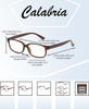 Dimensions View of Elle EL15581R Designer Reading Eye Glasses with Custom Cut Powered Lenses in Crystal Brown White Diamond Ladies Rectangular Full Rim Acetate 52 mm