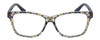Front View of Isaac Mizrahi IM31267R Designer Progressive Lens Prescription Rx Eyeglasses in Yellow Floral Crystal Royal Blue Ladies Panthos Full Rim Acetate 53 mm