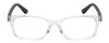 Front View of Isaac Mizrahi IM31268R Designer Bi-Focal Prescription Rx Eyeglasses in Crystal Clear Black White Polka Dot Ladies Rectangular Full Rim Acetate 51 mm