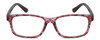 Front View of Isaac Mizrahi Women's Reading Glasses Crystal Berry Red Floral Purple Pink 51 mm