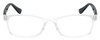 Front View of Isaac Mizrahi Womens Reading Glasses in Clear Crystal Black White Polka Dot 55mm