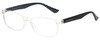 Profile View of Isaac Mizrahi IM31275R Designer Reading Eye Glasses with Custom Cut Powered Lenses in Clear Crystal Black White Polka Dot Ladies Oval Full Rim Acetate 55 mm