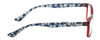 Side View of Isaac Mizrahi Womens Designer Reading Glasses Crystal Red Floral White Blue 55mm