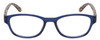 Front View of Isaac Mizrahi IM31276R Designer Reading Eye Glasses with Custom Cut Powered Lenses in Crystal Blue Floral White Pink Yellow Ladies Oval Full Rim Acetate 51 mm