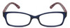 Front View of Isaac Mizrahi IM31298R Designer Single Vision Prescription Rx Eyeglasses in Crystal Navy Blue Floral Red White Pink Ladies Butterfly Full Rim Acetate 51 mm