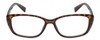 Front View of Isaac Mizrahi Women Cat Eye Reading Glasses Tortoise Havana Brown Gold Spot 51mm