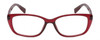 Front View of Isaac Mizrahi IM31300R Designer Single Vision Prescription Rx Eyeglasses in Crystal Berry Red Floral Purple Pink Ladies Cat Eye Full Rim Acetate 51 mm