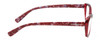 Side View of Isaac Mizrahi IM31300R Designer Progressive Lens Blue Light Blocking Eyeglasses in Crystal Berry Red Floral Purple Pink Ladies Cat Eye Full Rim Acetate 51 mm