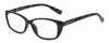 Profile View of Isaac Mizrahi IM31300R Designer Blue Light Blocking Eyeglasses in Gloss Black Floral Purple Ladies Cat Eye Full Rim Acetate 51 mm