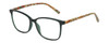 Profile View of Isaac Mizrahi IM31322R Designer Blue Light Blocking Eyeglasses in Green Floral Yellow Red Ladies Square Full Rim Acetate 54 mm