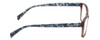 Side View of Isaac Mizrahi IM31324R Designer Progressive Lens Blue Light Blocking Eyeglasses in Rose Pink Crystal Floral Blue Ladies Cat Eye Full Rim Acetate 52 mm