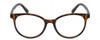 Front View of Isaac Mizrahi IM31325R Designer Progressive Lens Prescription Rx Eyeglasses in Crystal Tortoise Havana Brown Gold Ladies Round Full Rim Acetate 49 mm