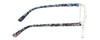 Side View of Isaac Mizrahi IM31325R Designer Blue Light Blocking Eyeglasses in Crystal Clear Floral Blue White Ladies Round Full Rim Acetate 49 mm