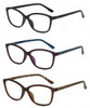 Front View of Elle 3 PACK Gift Box Women Reading Glasses Black,Plum Purple,Crystal Brown +2.00