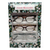 Profile View of Isaac Mizrahi 3 PACK Gift Box Women's Reading Glasses Tortoise,Crystal,Red +2.50