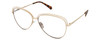 Profile View of Polaroid 4103/S Designer Reading Eye Glasses with Custom Cut Powered Lenses in Shiny Gold Tortoise Havana Brown Ladies Panthos Full Rim Metal 58 mm