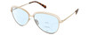 Profile View of Polaroid 4103/S Designer Progressive Lens Blue Light Blocking Eyeglasses in Shiny Gold Tortoise Havana Brown Ladies Panthos Full Rim Metal 58 mm