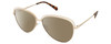 Profile View of Polaroid 4103/S Designer Polarized Sunglasses with Custom Cut Amber Brown Lenses in Shiny Gold Tortoise Havana Brown Ladies Panthos Full Rim Metal 58 mm