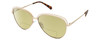 Profile View of Polaroid 4103/S Designer Polarized Reading Sunglasses with Custom Cut Powered Sun Flower Yellow Lenses in Shiny Gold Tortoise Havana Brown Ladies Panthos Full Rim Metal 58 mm