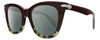 Profile View of Rag&Bone 1029 Designer Polarized Reading Sunglasses with Custom Cut Powered Smoke Grey Lenses in Burgundy Red Havana Tortoise Silver Ladies Cat Eye Full Rim Acetate 52 mm
