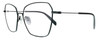 Profile View of Rag&Bone 1034 Designer Blue Light Blocking Eyeglasses in Satin Black Unisex Hexagonal Full Rim Metal 58 mm