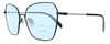 Profile View of Rag&Bone 1034 Designer Progressive Lens Blue Light Blocking Eyeglasses in Satin Black Unisex Hexagonal Full Rim Metal 58 mm