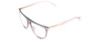 Profile View of Rag&Bone 1056 Designer Reading Eye Glasses in Smoked Crystal Grey Fade Unisex Semi-Circular Full Rim Acetate 57 mm