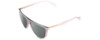 Profile View of Rag&Bone 1056 Designer Polarized Sunglasses with Custom Cut Smoke Grey Lenses in Smoked Crystal Grey Fade Unisex Semi-Circular Full Rim Acetate 57 mm