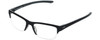 Profile View of Under Armour UA-5001/G Men's Semi-Rimless Reading Glasses Black Slate Grey 53 mm