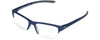 Profile View of Under Armour UA-5001/G Mens Semi-Rimless Reading Glasses in Navy Blue Grey 53 mm