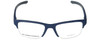 Front View of Under Armour UA-5001/G Designer Reading Eye Glasses with Custom Cut Powered Lenses in Matte Navy Blue Slate Grey Mens Panthos Semi-Rimless Acetate 53 mm