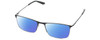 Profile View of Under Armour UA-5006/G Designer Polarized Reading Sunglasses with Custom Cut Powered Blue Mirror Lenses in Satin Brown Gunmetal Grey Unisex Panthos Semi-Rimless Stainless Steel 57 mm