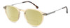 Profile View of Carrera CA-1119 Designer Polarized Reading Sunglasses with Custom Cut Powered Sun Flower Yellow Lenses in Champagne Crystal Gold Silver Unisex Round Full Rim Acetate 49 mm