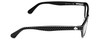 Side View of Kate Spade ALAYSHA Designer Blue Light Blocking Eyeglasses in Gloss Black White Polka Dot Ladies Cat Eye Full Rim Acetate 51 mm