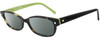 Profile View of Kate Spade LUCYANN Designer Polarized Sunglasses with Custom Cut Smoke Grey Lenses in Tortoise Havana Brown Lime Green Ladies Oval Full Rim Acetate 51 mm