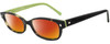 Profile View of Kate Spade LUCYANN Designer Polarized Sunglasses with Custom Cut Red Mirror Lenses in Tortoise Havana Brown Lime Green Ladies Oval Full Rim Acetate 51 mm