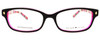 Front View of Kate Spade LUCYANN Designer Reading Eye Glasses with Custom Cut Powered Lenses in Gloss Black Pink Crystal Red Tan Stripes Ladies Oval Full Rim Acetate 49 mm