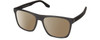 Profile View of Marc Jacobs 360 Designer Polarized Sunglasses with Custom Cut Amber Brown Lenses in Matte Black Mens Square Full Rim Acetate 54 mm