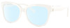 Profile View of Michael Kors MK4091 Designer Blue Light Blocking Eyeglasses in Gloss White Ladies Cat Eye Full Rim Acetate 52 mm