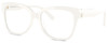 Profile View of Michael Kors MK4091 Designer Progressive Lens Blue Light Blocking Eyeglasses in Gloss White Ladies Cat Eye Full Rim Acetate 52 mm