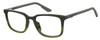 Profile View of Under Armour UA-5010 Designer Blue Light Blocking Eyeglasses in Green Horn Marble Unisex Square Full Rim Acetate 53 mm