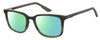 Profile View of Under Armour UA-5010 Designer Polarized Reading Sunglasses with Custom Cut Powered Green Mirror Lenses in Green Horn Marble Unisex Square Full Rim Acetate 53 mm