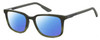 Profile View of Under Armour UA-5010 Designer Polarized Reading Sunglasses with Custom Cut Powered Blue Mirror Lenses in Green Horn Marble Unisex Square Full Rim Acetate 53 mm