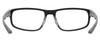 Side View of Under Armour UA-5014 Designer Blue Light Blocking Eyeglasses in Gloss Black Matte Grey Mens Oval Full Rim Acetate 56 mm